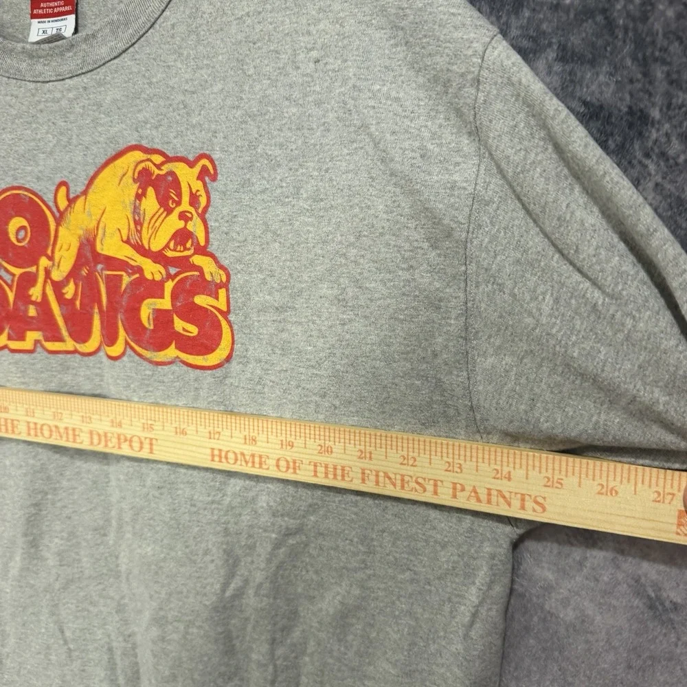 Champion Go Dawgs Bulldog T Shirt Men's XL Gray Red Yellow Graphic College Style